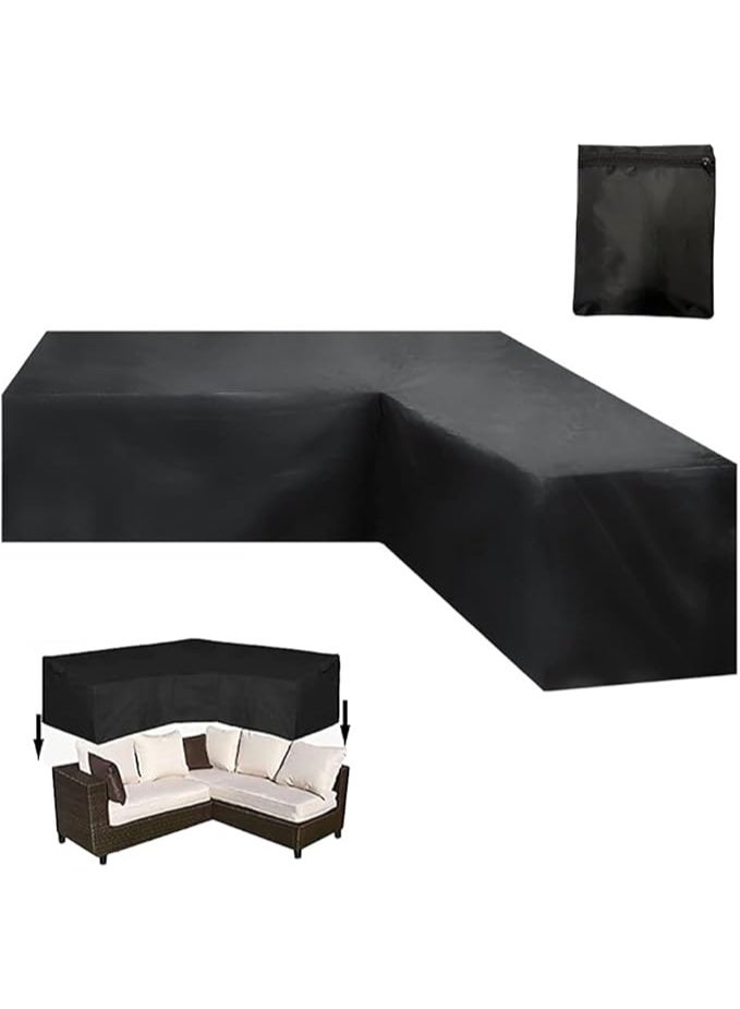 Patio Sofa Cover V-Shaped Furniture Set Covers Waterproof Sectional Sofa Set Protector UV Resistant Dustproof Couch Protective Covers for Outdoor Lawn Garden Seating 300 cm x 300 cm x 78 cm - Image 1